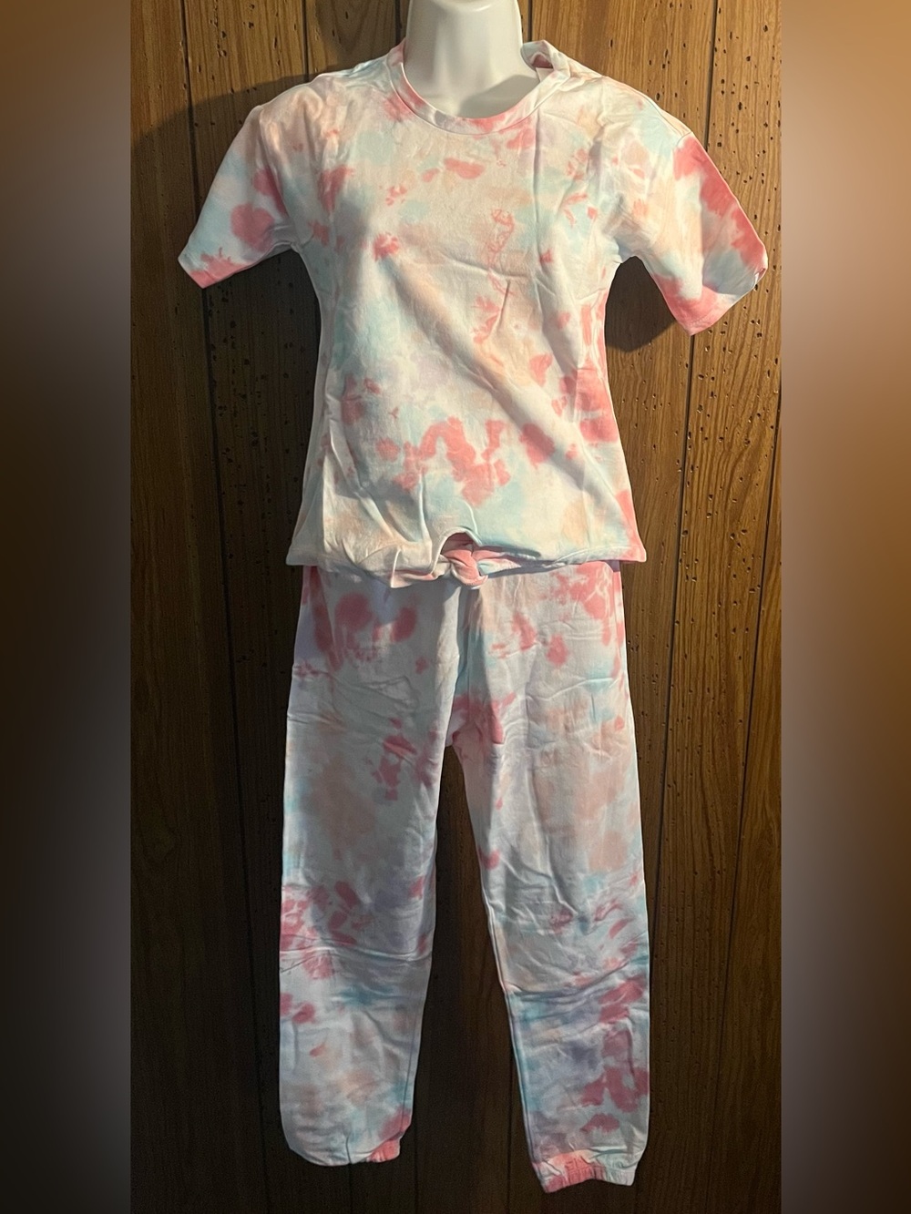 Self Esteem Pink & Light Blue Tie-Dye Kids lounge jogger  Set